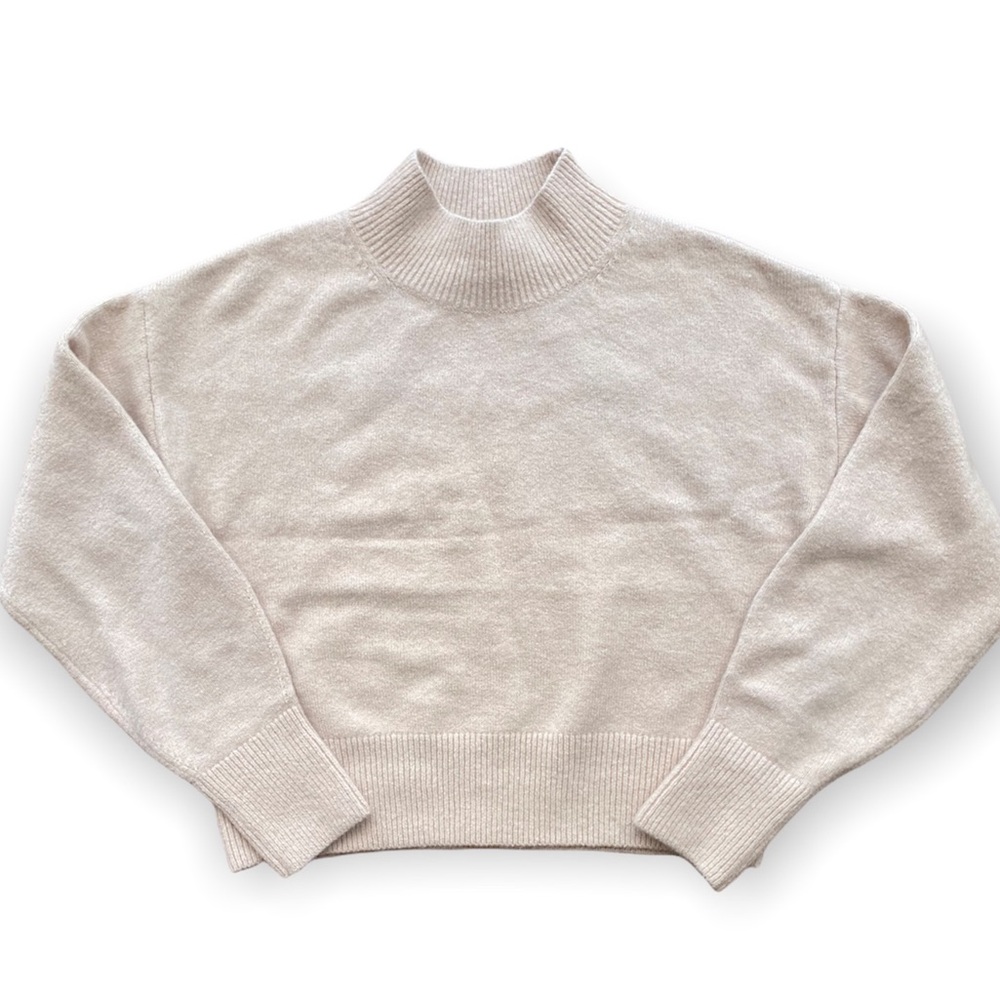 & Other Stories Tan Wool Blend Turtleneck Sweater